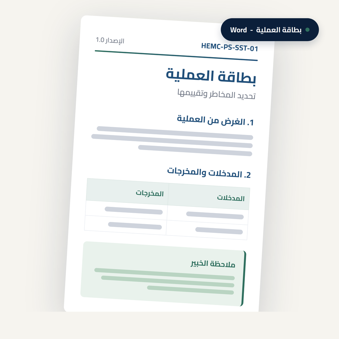 نظام إدارة الصحة والسلامة المهنية الأيزو 45001:2018: الوثائق الكاملة 3