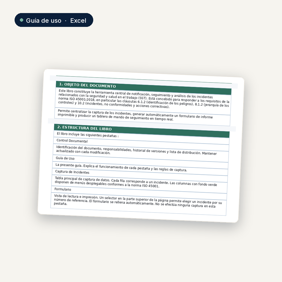 Registro de notificacion y seguimiento de incidentes SST · ISO 45001:2018 3