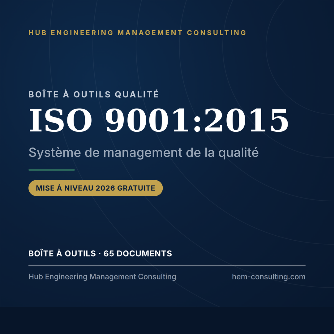 Boîte à outils ISO 9001, mise à niveau 2026 offerte